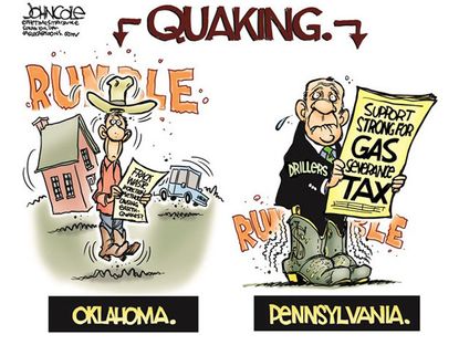 Editorial cartoon earthquake energy