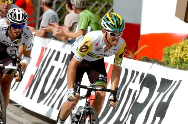 Jack Bobridge (Garmin-Cervelo) does his turn on the front of the bunch with a lap to go