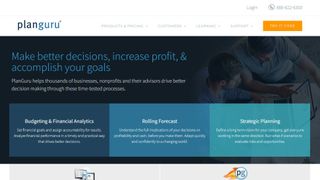 Website screenshot for PlanGuru