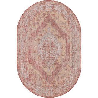 rusty red round outdoor rug