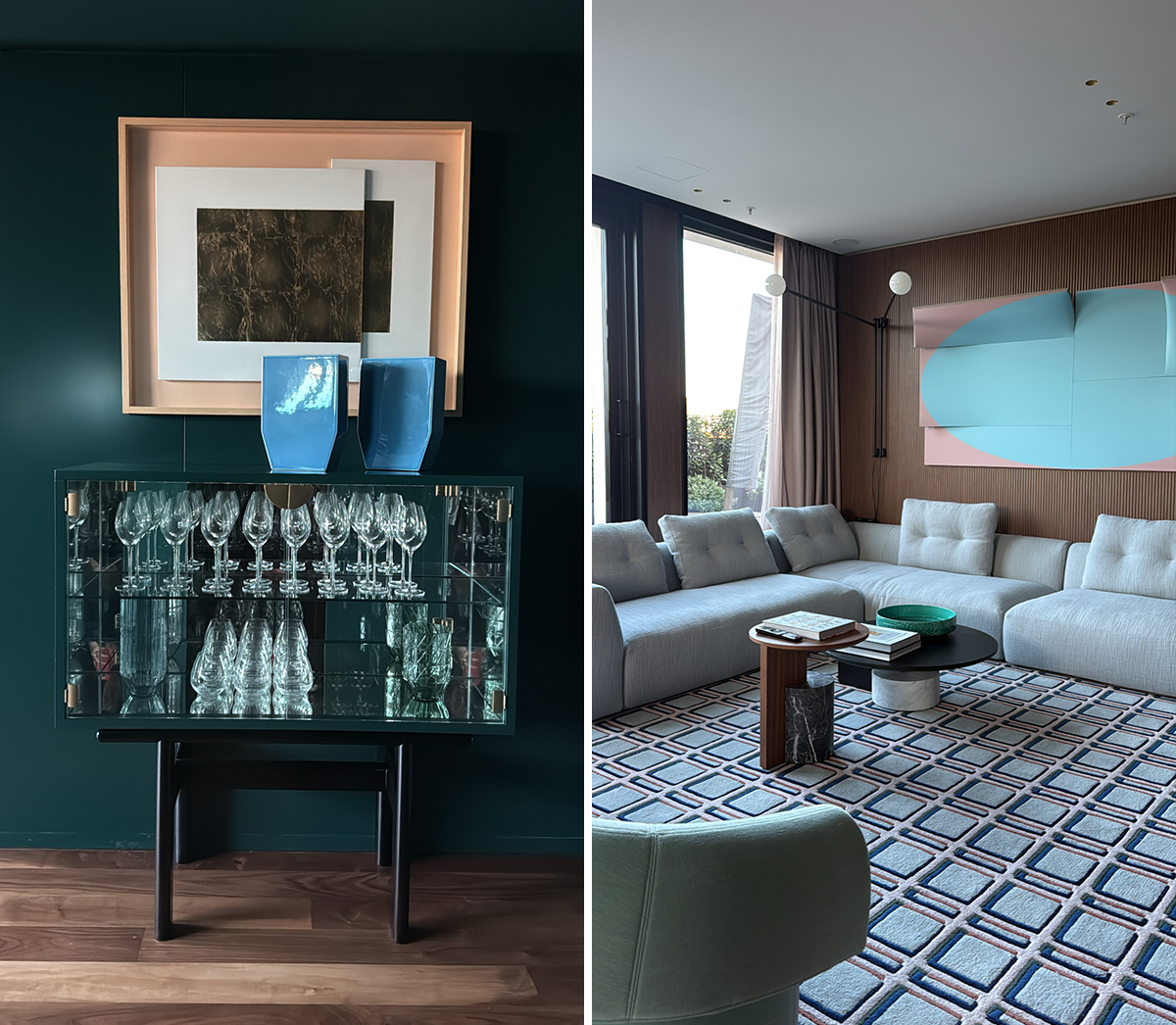 Collage of suites in Casa Brera in Milan.