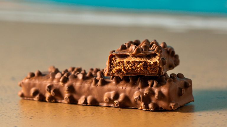 best protein bars: Pictured here, Grenade protein bars stacked on top each other on a table