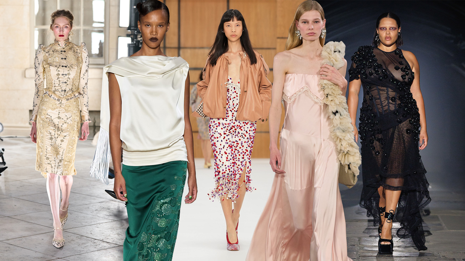 A collage featuring the best trends from London Fashion Week spring/summer 2027.