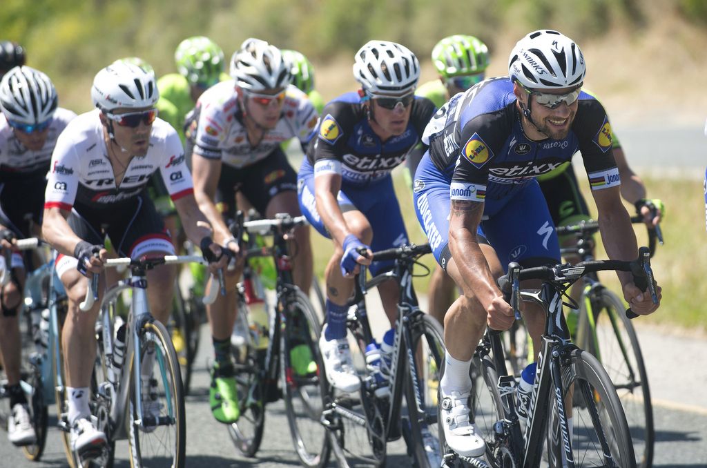Tom Boonen leading the peloton