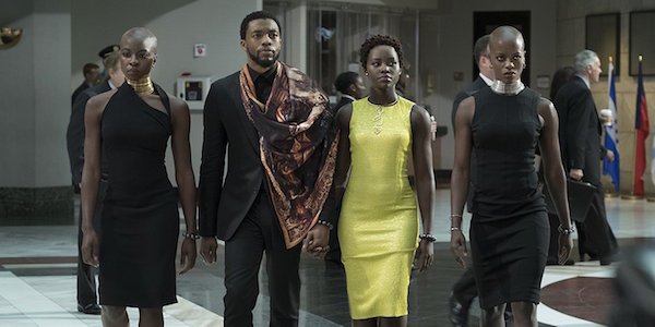 Okoye, T&#039;Challa, Nakia and Ayo in Black Panther