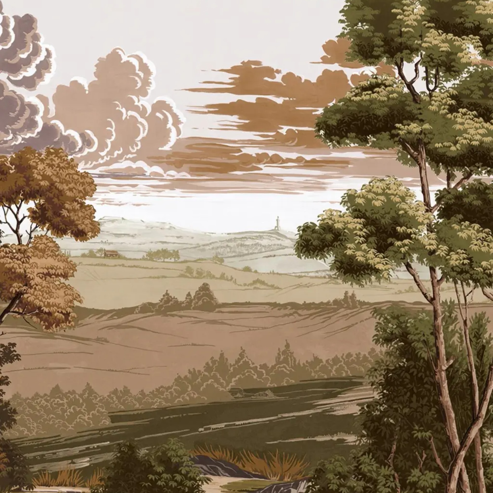 Graham &amp;amp; Brown Red Rose County Natural Bespoke Mural