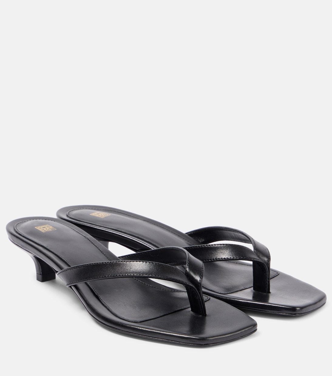 Leather Thong Sandals in Black - Toteme