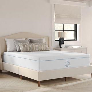 Martha Stewart Sleepcomplete Queen Mattress in a Box, Medium 5-Layer Cooling Gel and Green Tea Memory Foam Mattress, Recycled Removable Jacquard Cover, 12