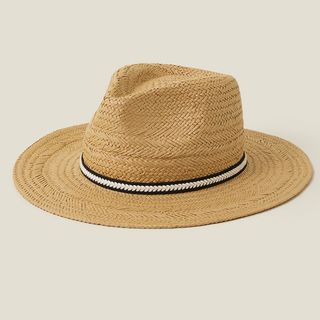 Accessorize Straw Fedora Hat