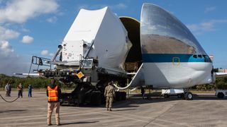 This Orion capsule will fly Artemis 1, an uncrewed mission around the moon that's scheduled to launch in late 2020.