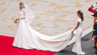 Kate Middleton and Pippa Middleton on the day of the royal wedding, 2011
