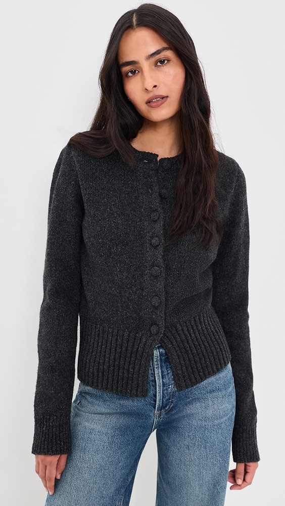 Abigail Wool Cardigan - Grey Marl