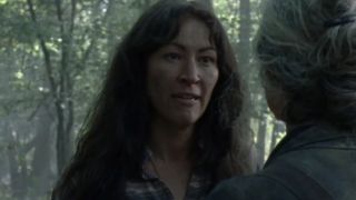 Eleanor Matsuura looking haggard in The Walking Dead