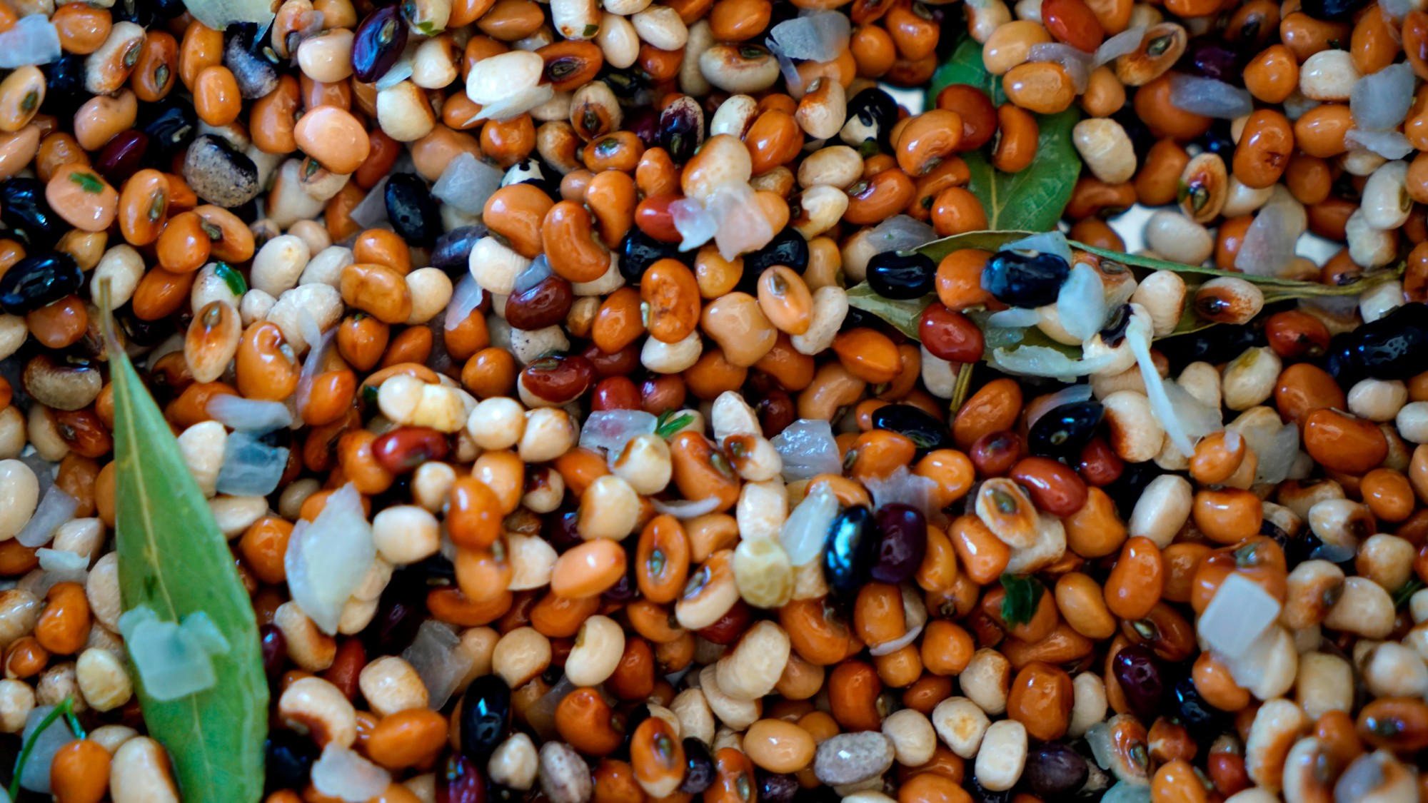 a vat of multicoloured beans