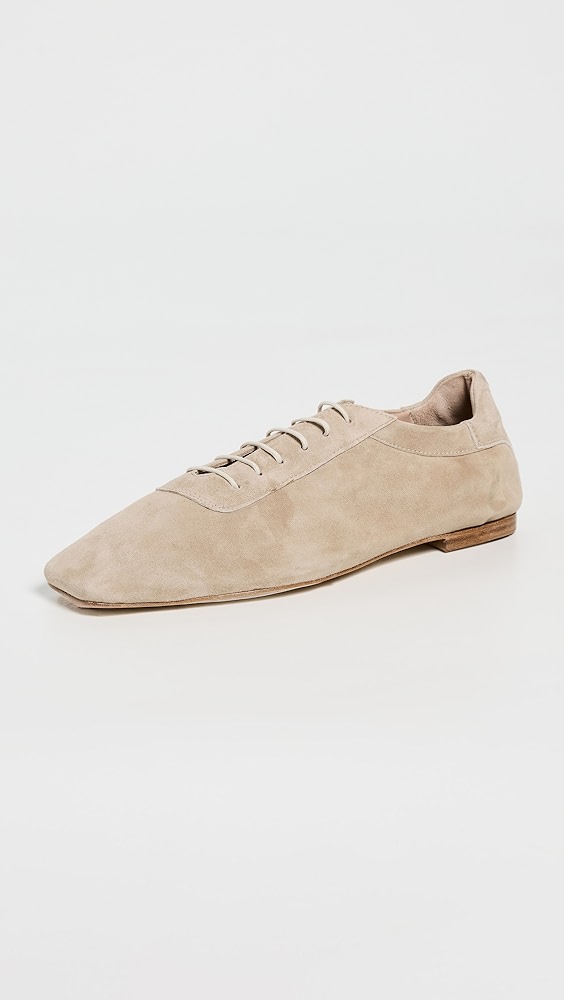 Andrea Gomez Antonia Beige Suede Oxford Shoes