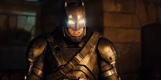 Ben Affleck in his armored suit in Batman v Superman: Dawn of Justice