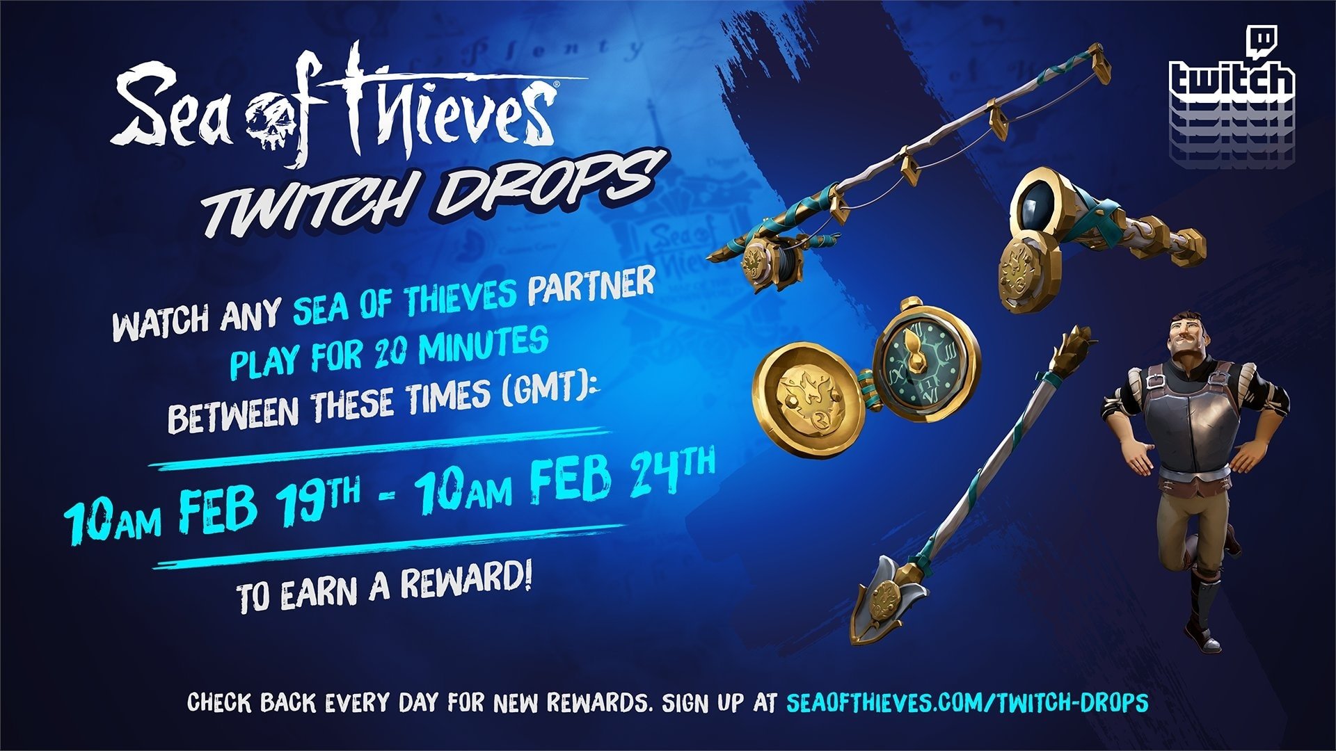 Sea of Thieves Twitch Drops How to claim, items list, and more