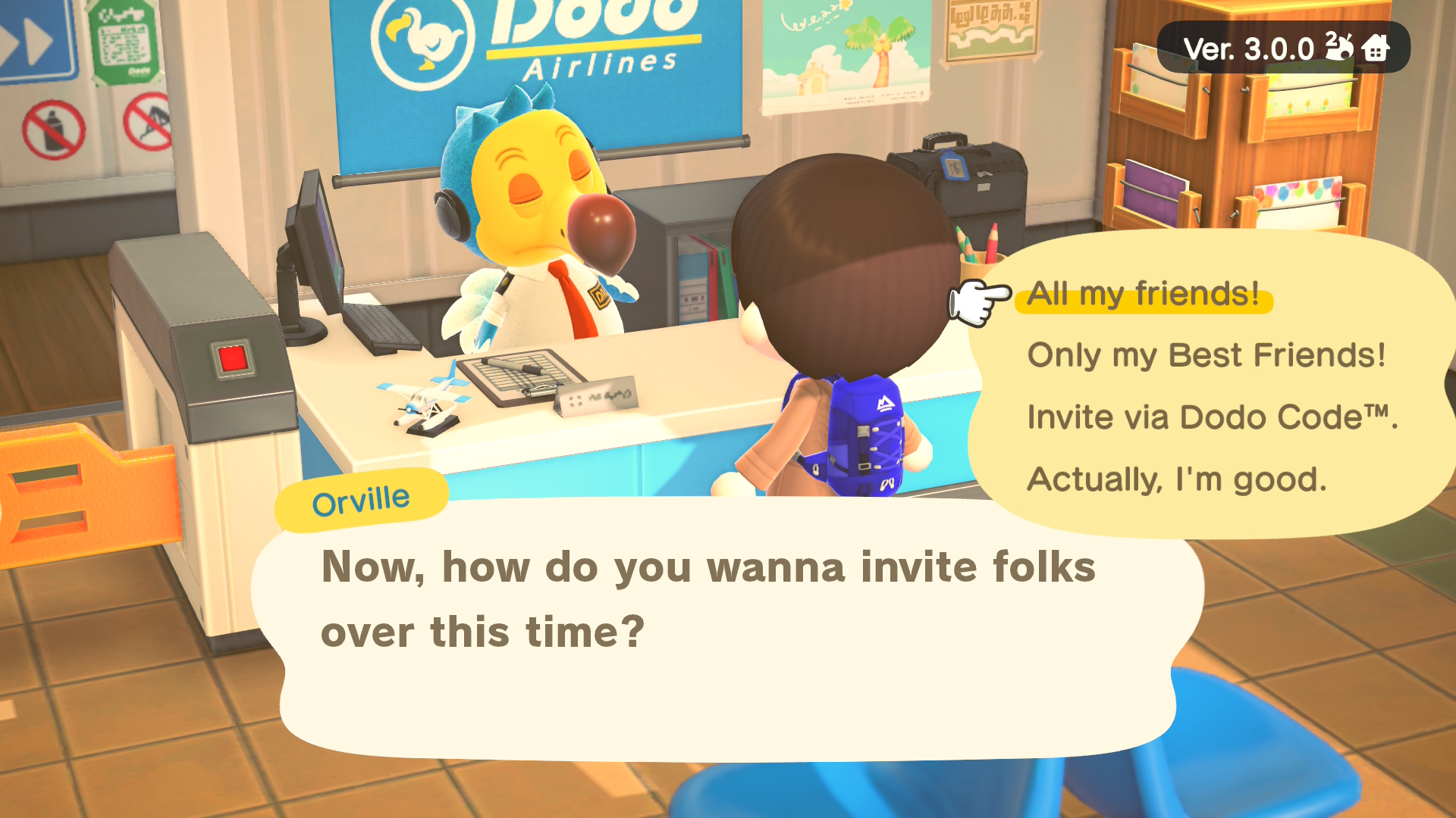 Animal Crossing New Horizons multiplayer invite all my friends online option
