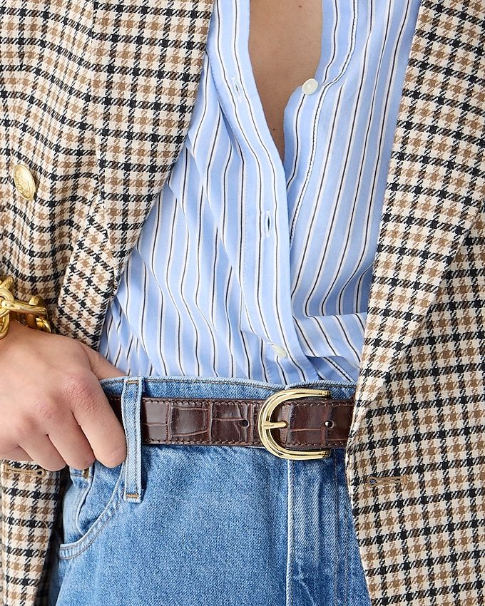 Classic Belt in Croc-Embossed Leather