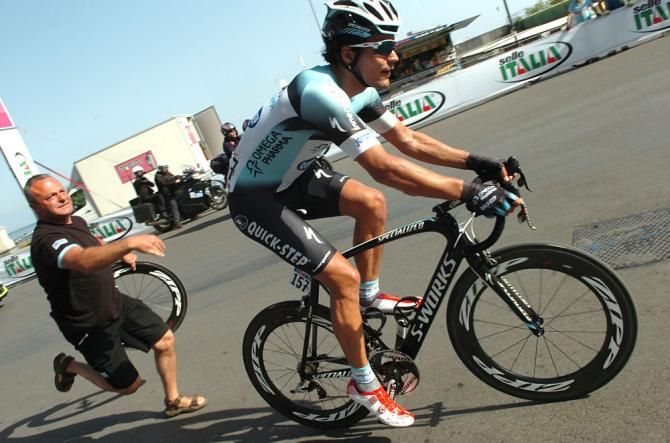 Gert Steegmans is pushed back into action after mechanical