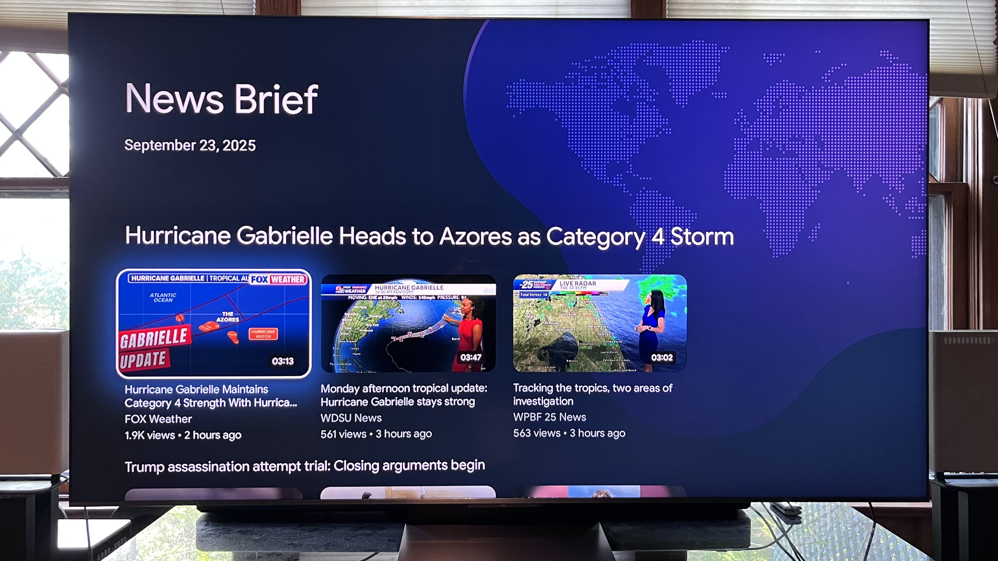 Google TV Gemini generated news brief