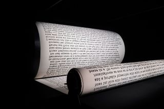 Large scroll of typed paper