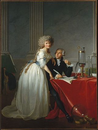 Portrait of Antoine and Marie-Anne Lavoisier, who helped develop the metric system and a system for naming chemical compounds.