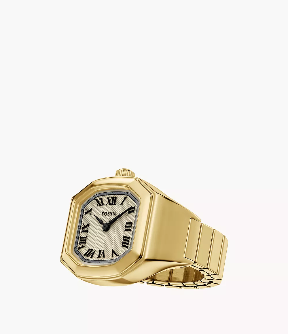 Fossil, Harlow Watch Ring Two-Hand Gold-Tone Stainless Steel