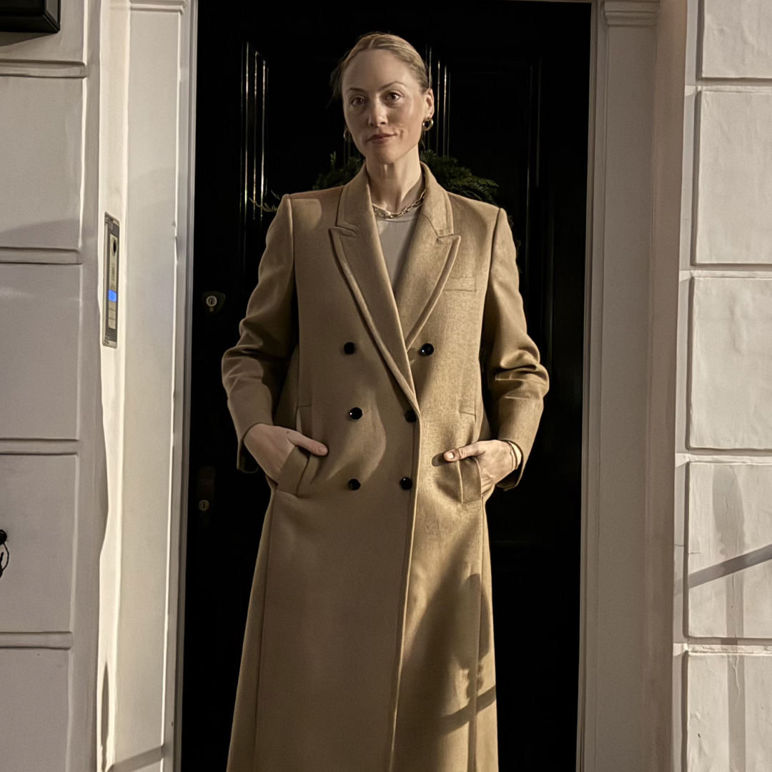 Brooke Ely Danielson wearing tailored coats
