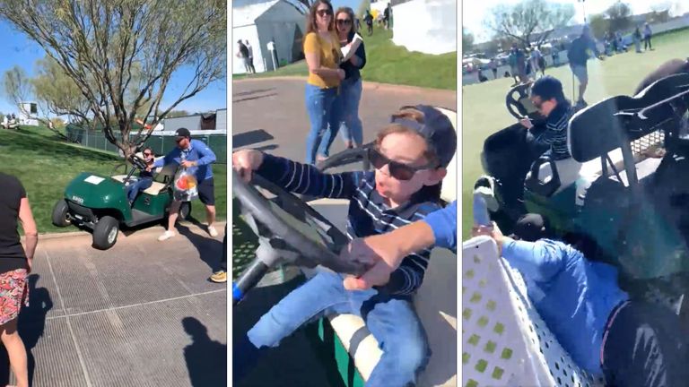WATCH: Child In Runaway Golf Cart Knocks Man Over At Phoenix Open