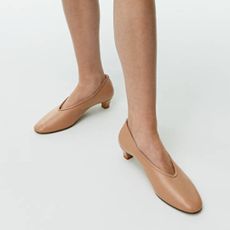 Arket nude leather court shoes
