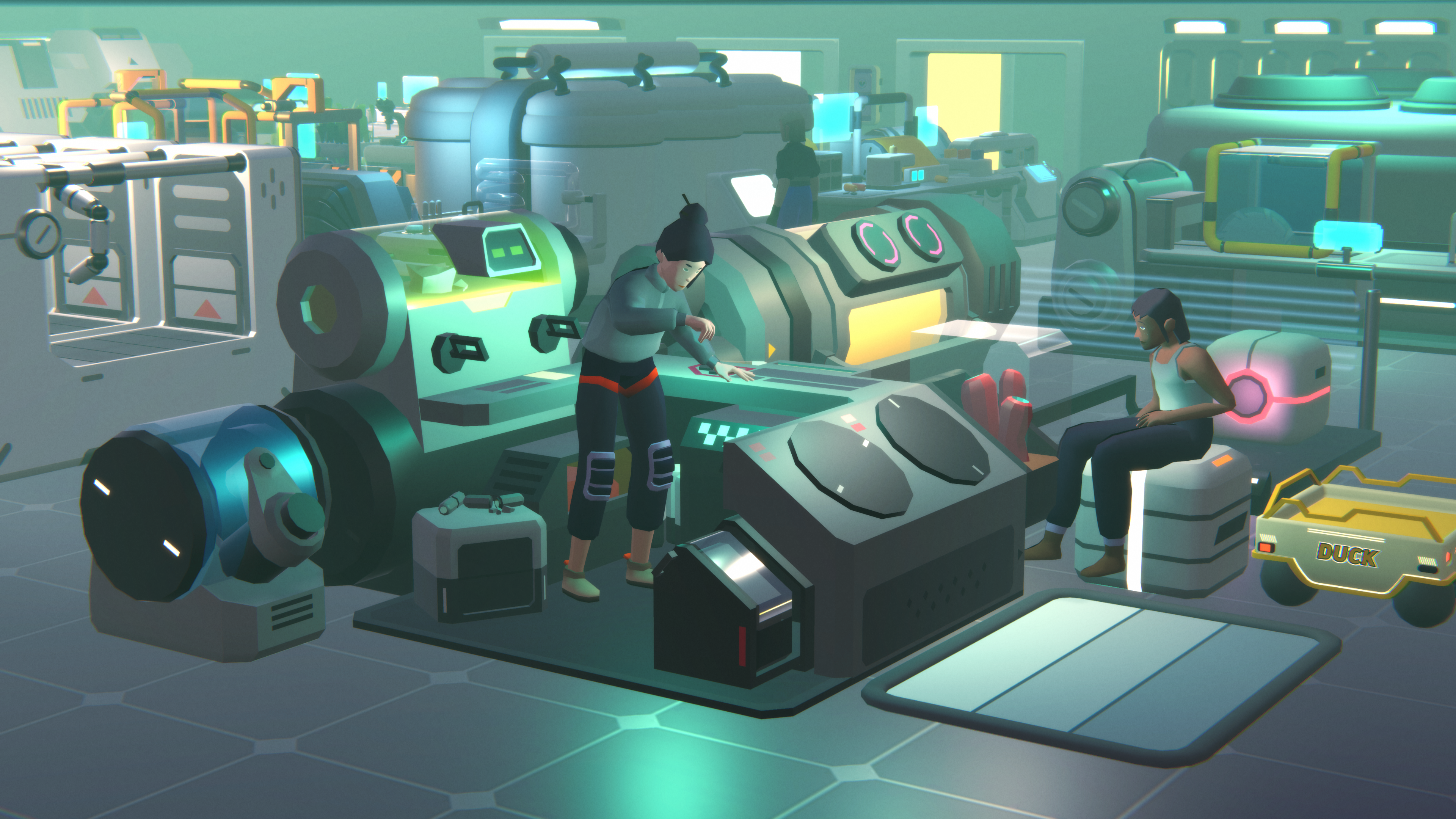 A screenshot of the upcoming life simulator game Seed showing Seedling characters in the shared online world.
