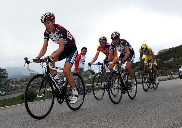 Chris Anker S&oslash;rensen (CSC) puts in a monster effort for his leader, Carlos Sastre