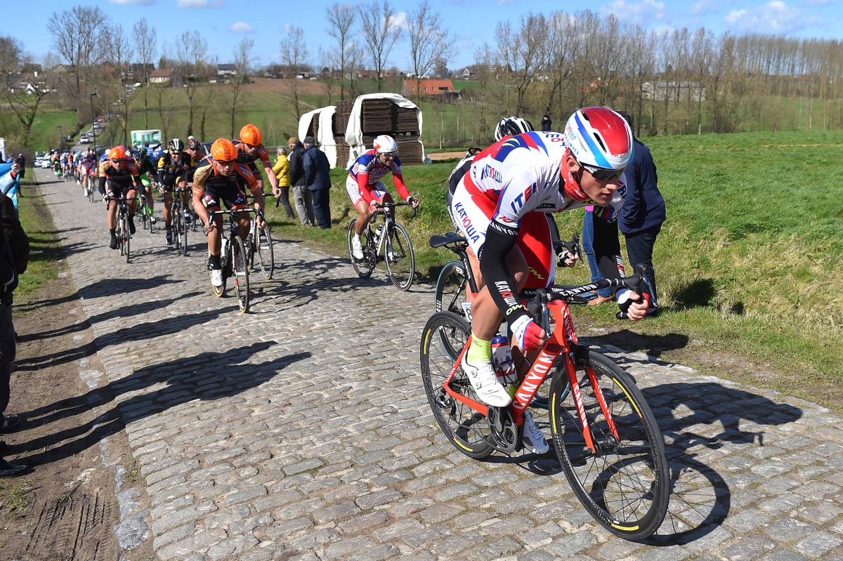 Gatis Smukulis (Katusha) on the cobbles