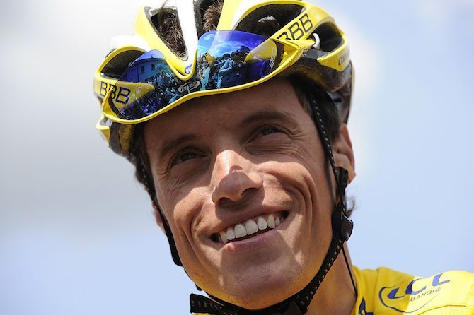 Enjoying the limelight in yellow at the 2010 Tour de France