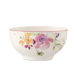 white bowl with floral motif