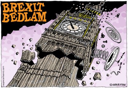 Political Cartoon World Brexit Bedlam