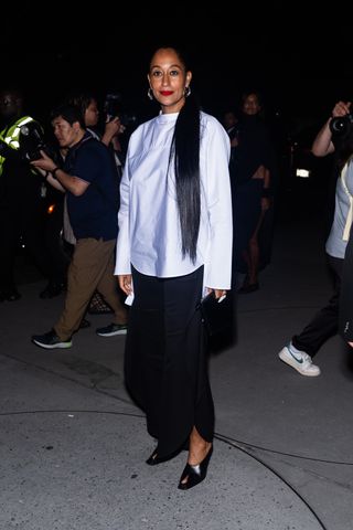 Tracee Ellis Ross attends the Alaïa runway 