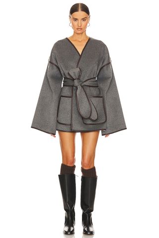 Wool Blend Blanket Coat