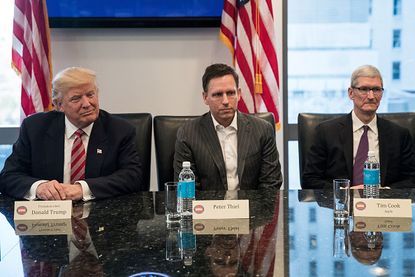President Trump met with tech CEOs, including Peter Thiel and Tim Cook, earlier this year as well.