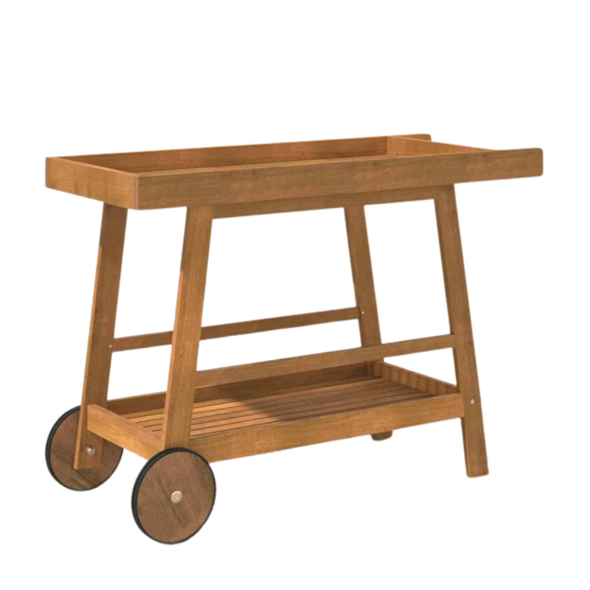 wooden outdoor bar cart