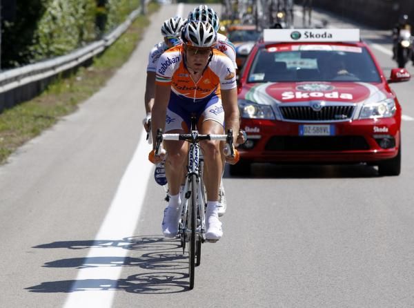 Rick Flens (Rabobank) leads the breakaway