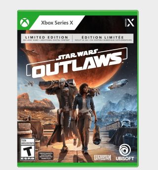 Star Wars Outlaws Xbox box on a plain background