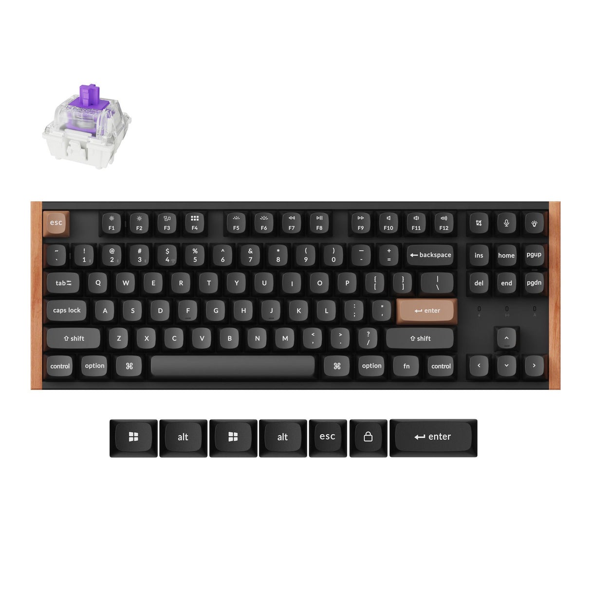 Render of the Keychron K8 HE Special Edition wireless keyboard in black.