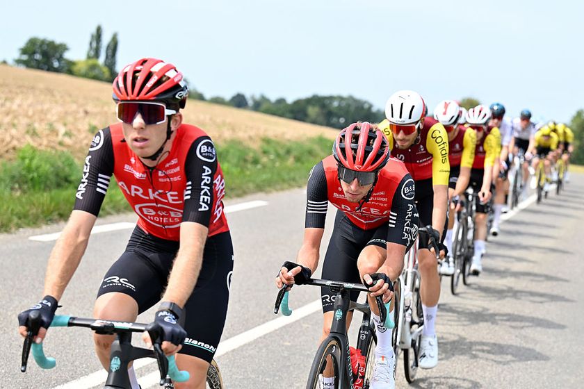 LAGNIEU, FRANCE - AUGUST 06: Edoardo Zamperini of Italy and Team Arkea - B&amp;amp;B Hotels competes during the 37th Tour de l&amp;apos;Ain 2025, Stage 1 a 163km stage from Feillens to Lagnieu on August 06, 2025 in Lagnieu, France. (Photo by Billy Ceusters/Getty Images)