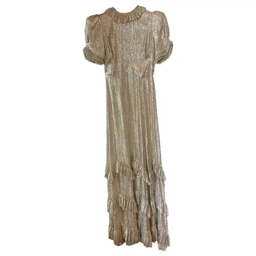 a gold shimmery Vampire's Wife gown