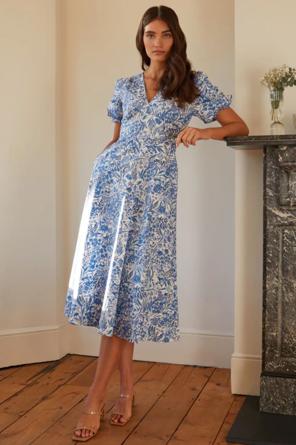 Best Floral Dresses: Albaray Painted Meadow Organic Cotton V Neck Dress