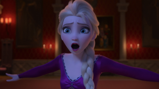 Elsa singing Into the Unknown in Frozen 2