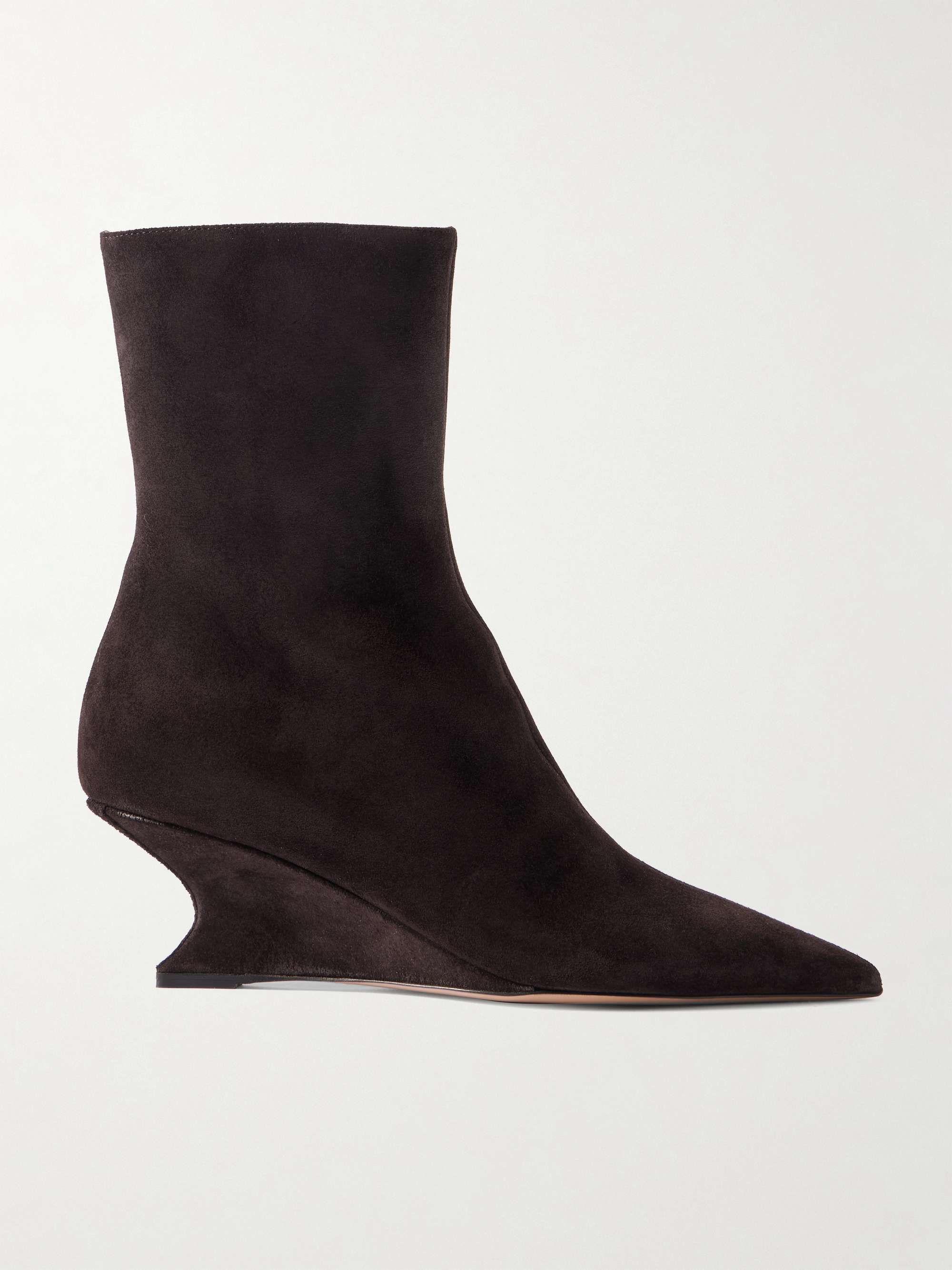 Nina Suede Wedge Ankle Boots