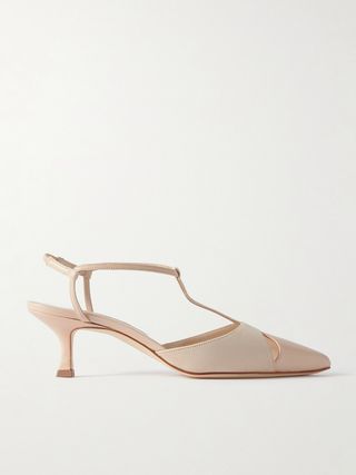 Turgimod 50 Cutout Leather and Suede Slingback Pumps